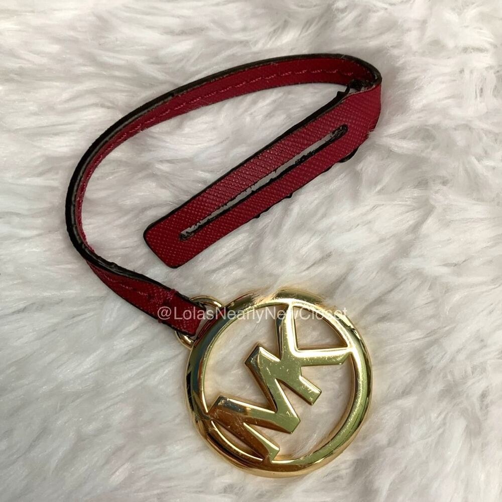 MICHAEL KORS Dark Red Metal Bag Charm
